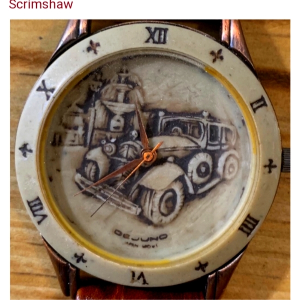 Dejuno quartz and leather watch